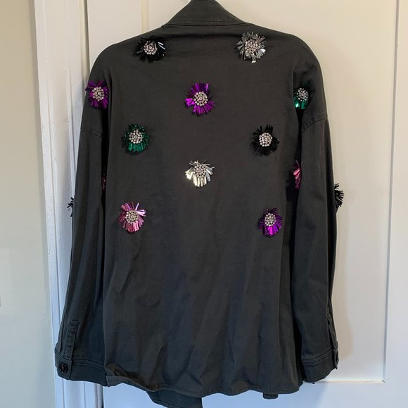 ASOS Custommade military jacket with flower embellishments - Picture 7 of 11